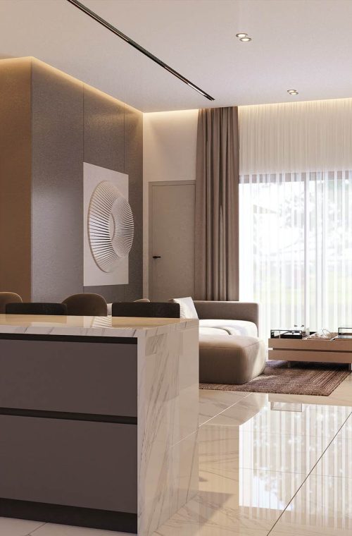 Living Room and Kitchen view